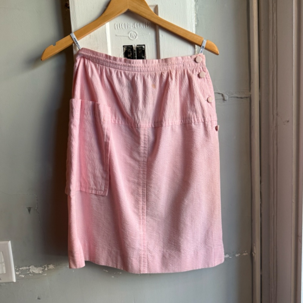 Courreges Pink Cotton Blend Skirt.